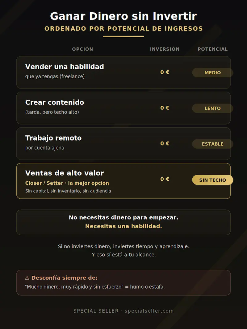 cómo ganar dinero sin invertir: opciones por potencial